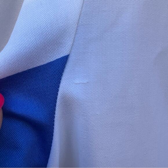 VTG 1970's Catherine Ogust for Penthouse Gallery blue white gold stripe dress S - Picture 9 of 11